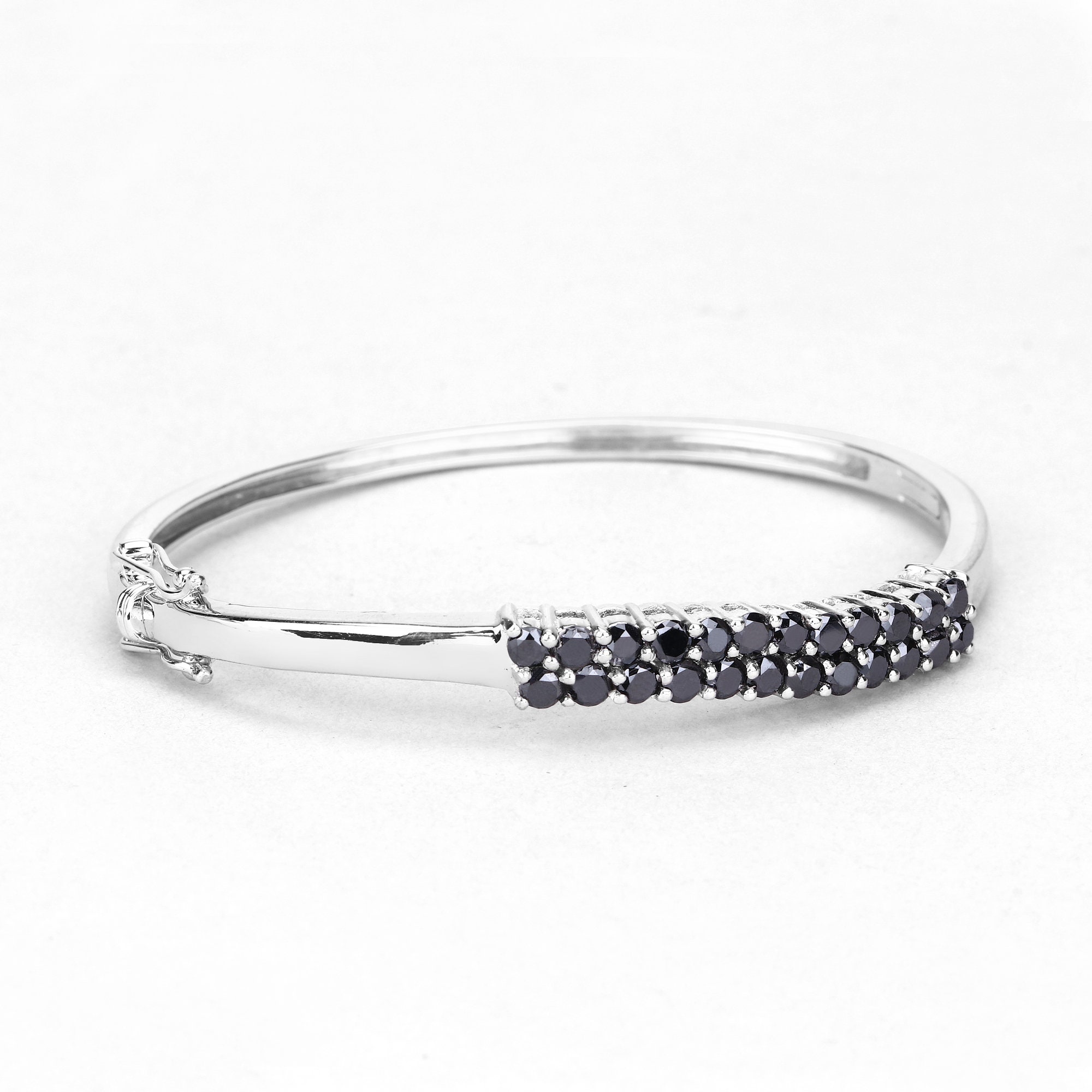 Black Diamond Bangle Bracelet Women