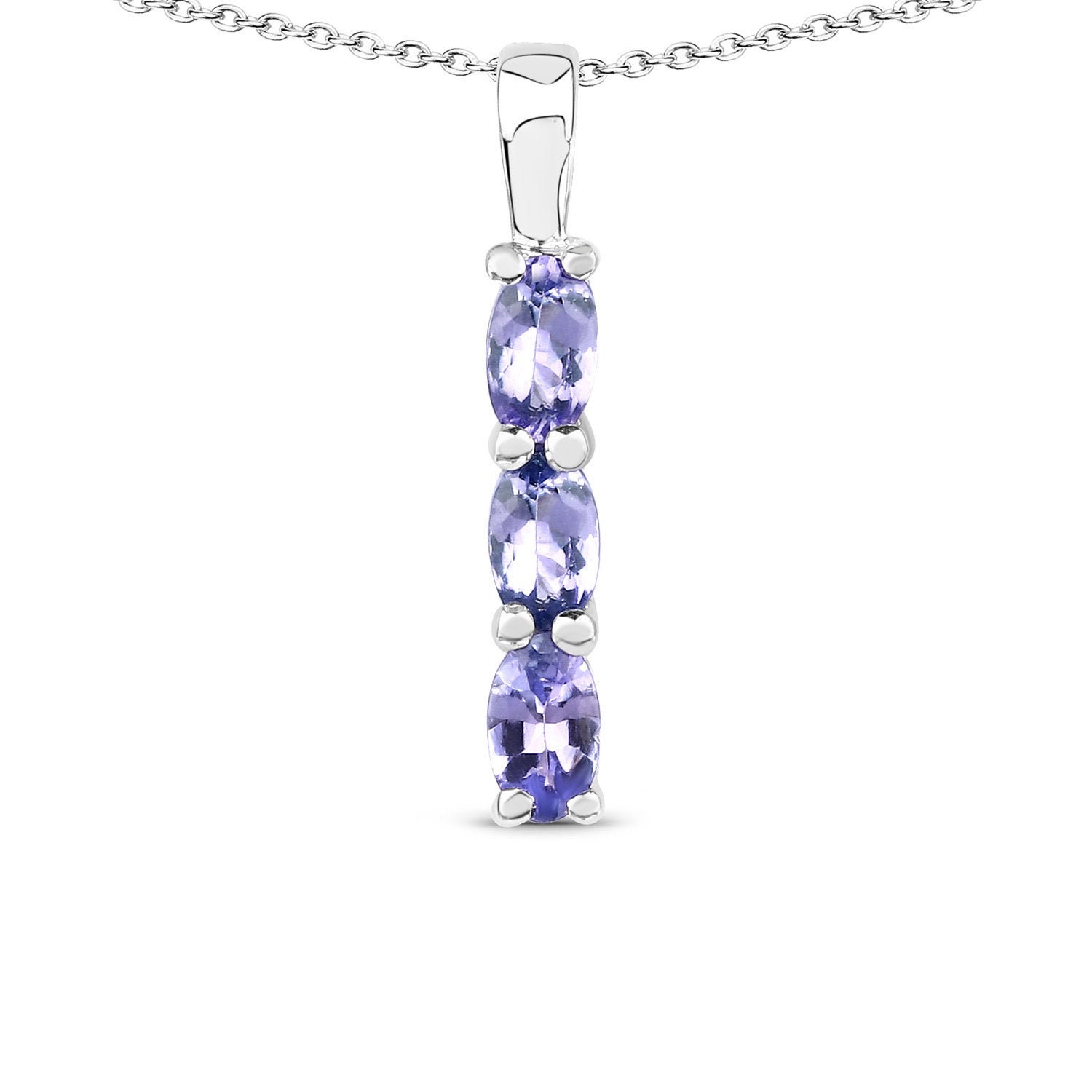 Sterling Silver with Natural Tanzanite Infinity Pendant main image 1
