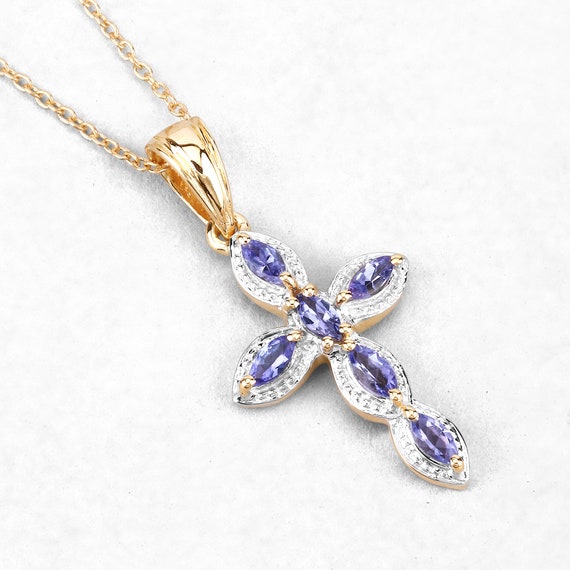 Tanzanite cross necklace best sale