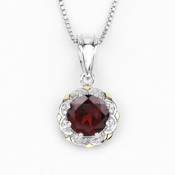 Etsy garnet necklace discount