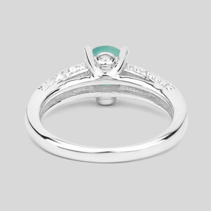 Emerald Ring, Natural Emerald Silver Ring, Emerald Cocktail Ring for Women, Sterling Silver Emerald Ring, May Birthstone Ring image 5