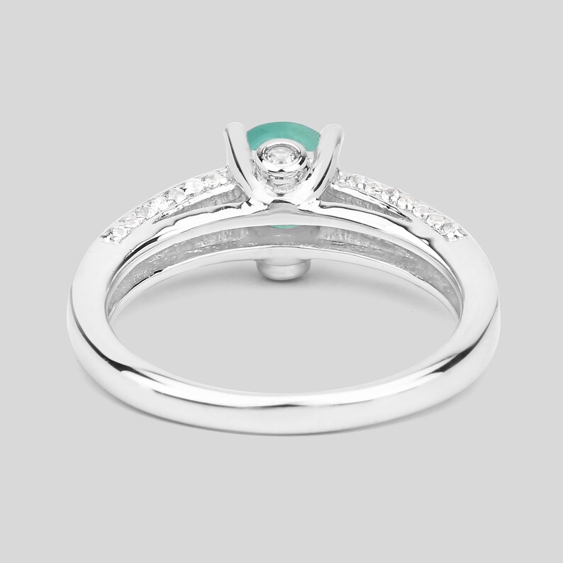 Emerald Ring, Natural Emerald Silver Ring, Emerald Cocktail Ring for Women, Sterling Silver Emerald Ring, May Birthstone Ring image 5