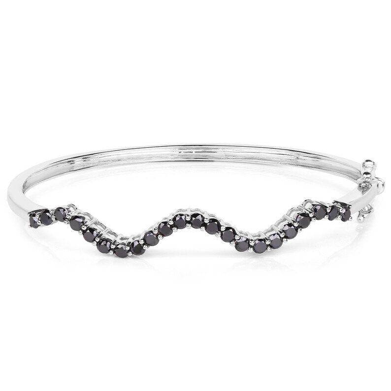 Black Diamond Bangle Bracelet Women