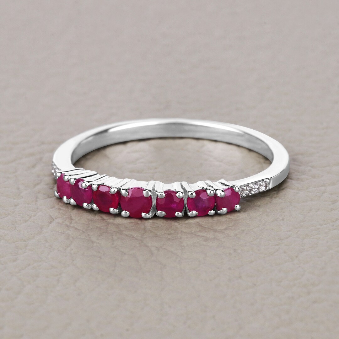 Eternity Ruby Ring, 14k Gold Ruby Ring, Genuine Ruby Ring, July ...