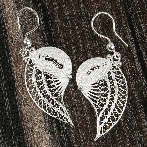Woven Earrings, Handmade Wire Wrapped Sterling Silver Woven Earrings, Woven Sterling Silver Earrings, Comfortable Earrings, Artisan Earrings
