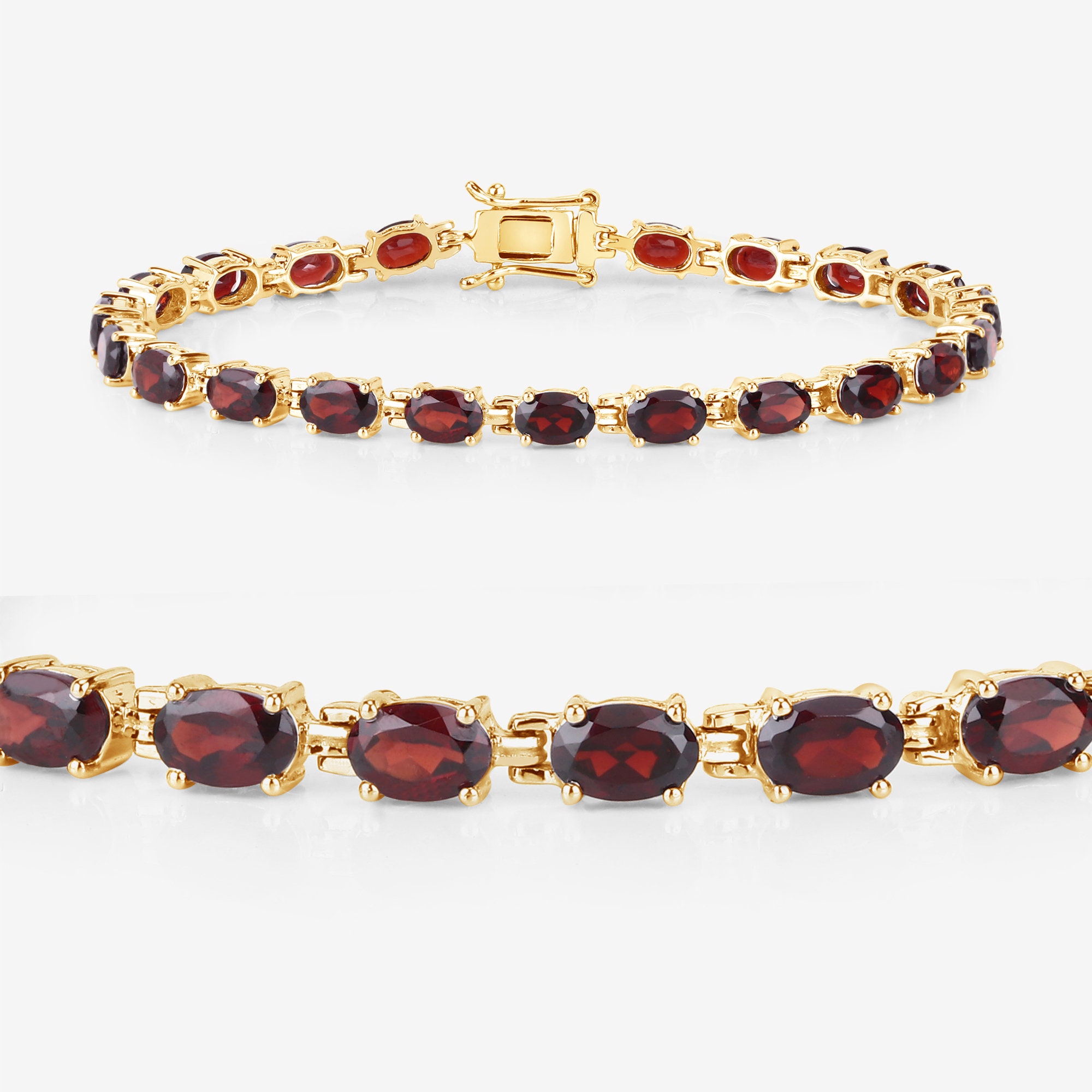 Sterling silver garnet bracelet discount