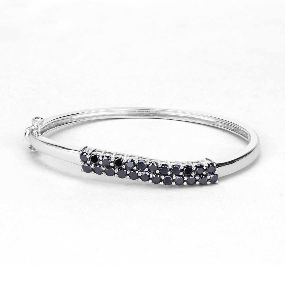 Black Diamond Bangle Bracelet Women