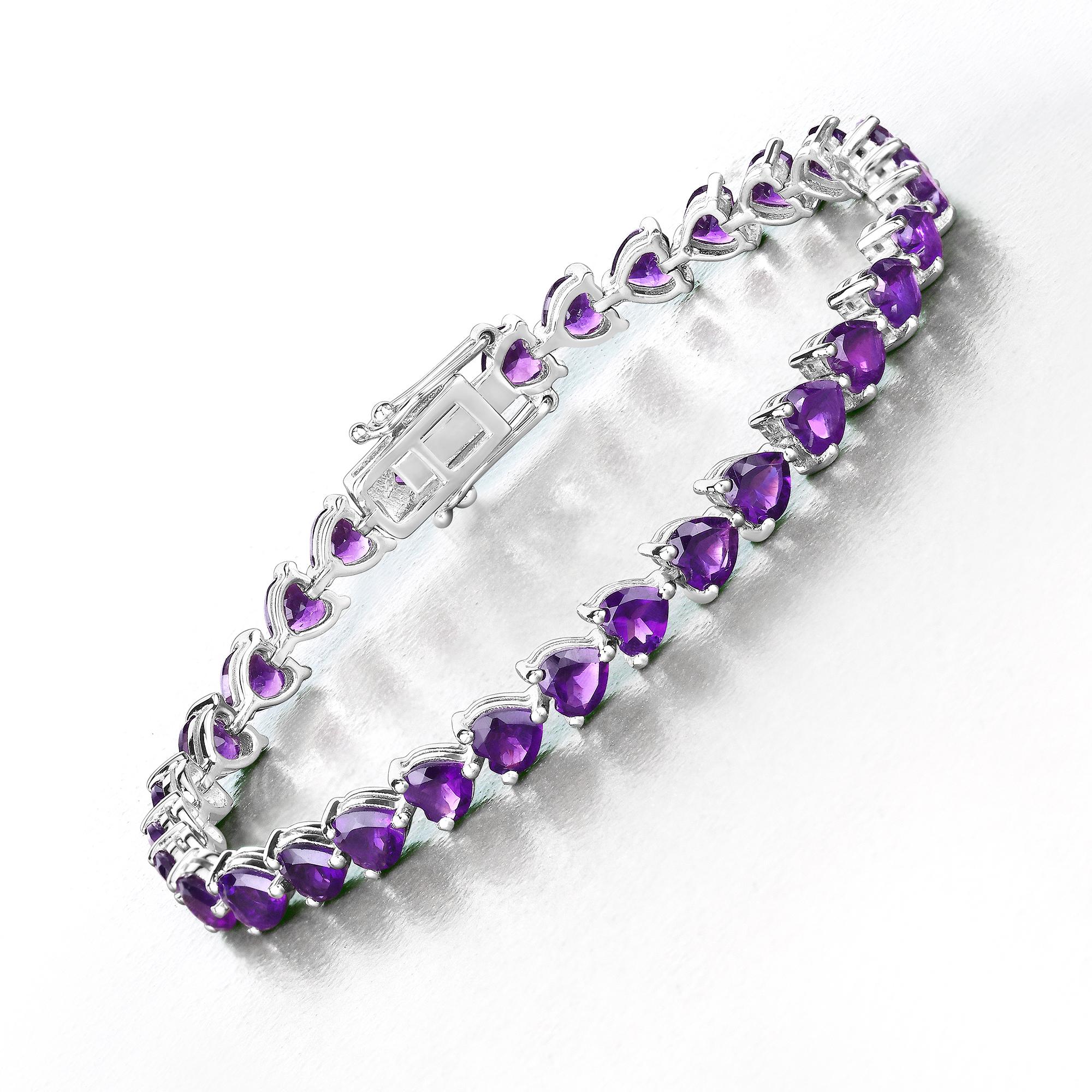 Silver amethyst bracelet discount