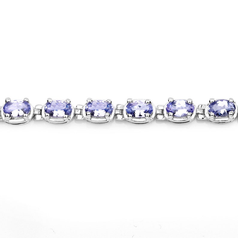 Tanzanite Bracelet, Natural Tanzanite Oval Tennis Bracelet in .925 Sterling Silver, December Birthstone Bracelet, Gifts for Her image 8