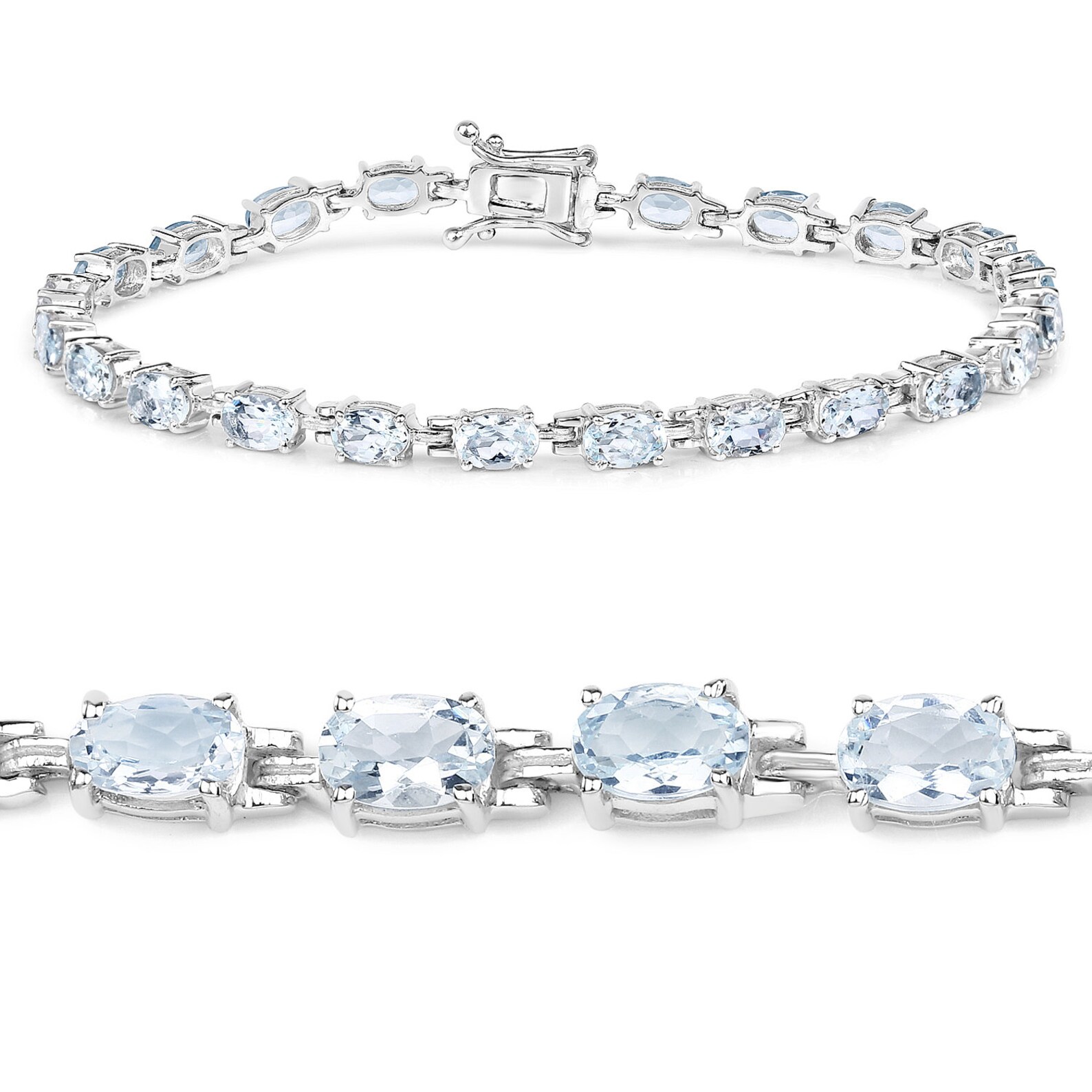 BOHEME AQUAMARINE SILVER CHAIN BRACELET