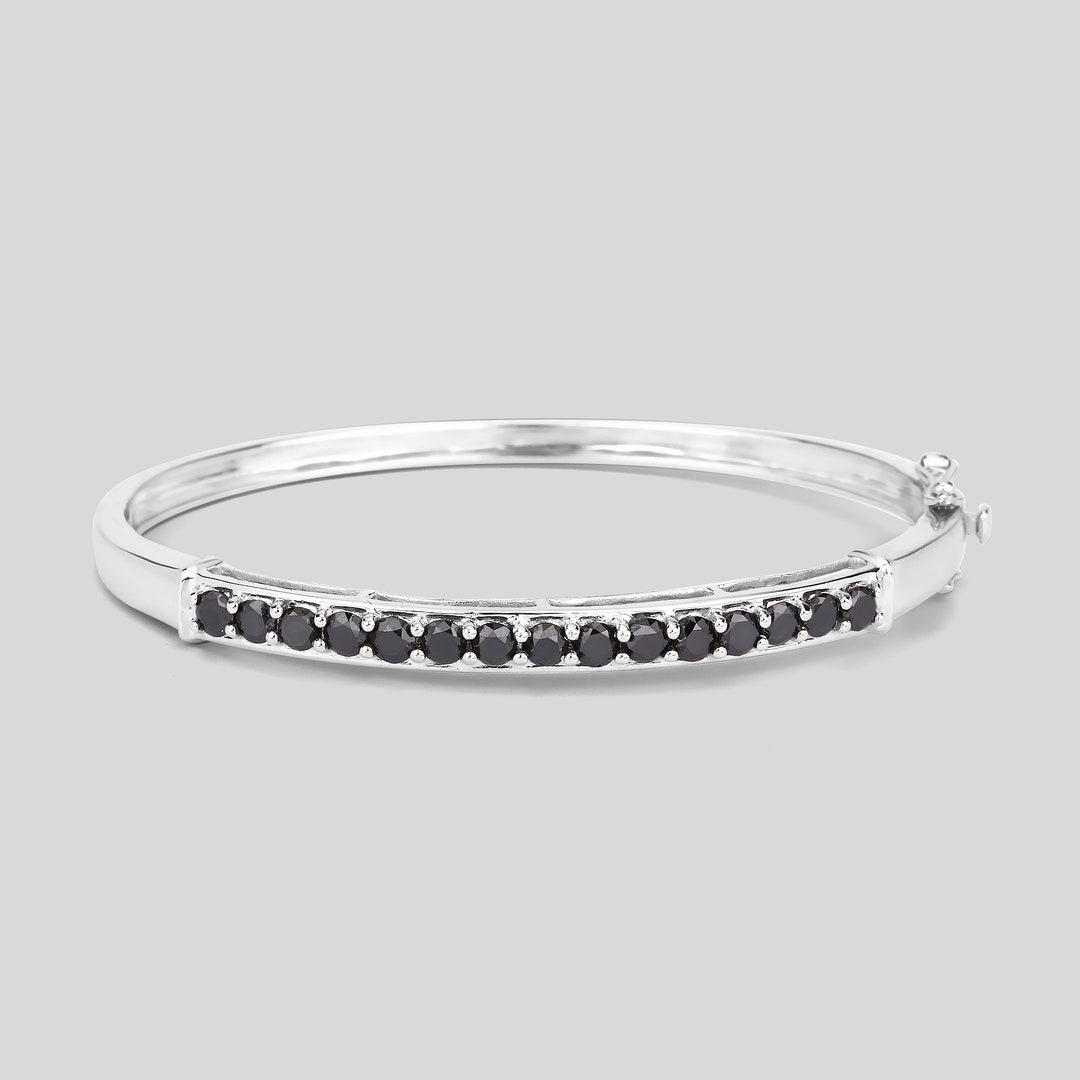 Black Diamond Bangle Bracelet, Women