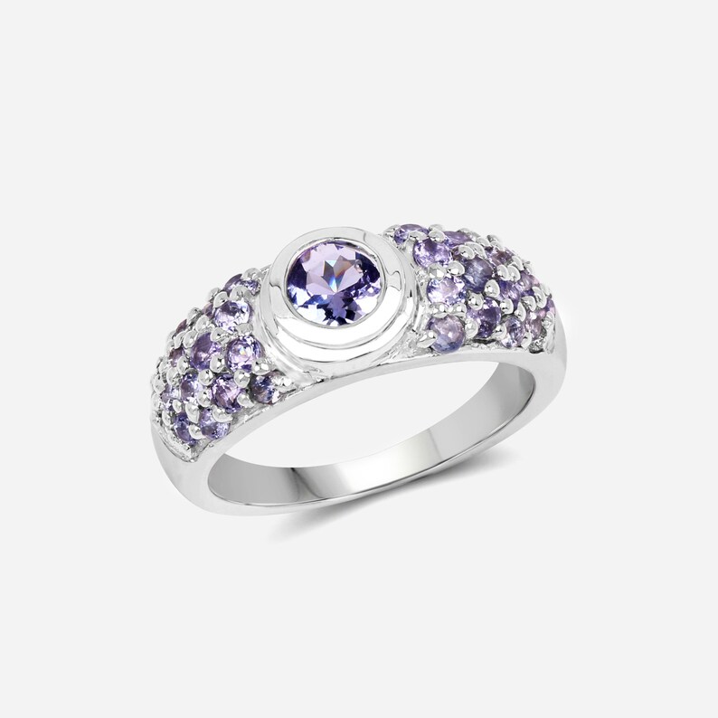 Natural Tanzanite Silver Cocktail Ring in .925 Sterling Silver Tanzanite Ring Silver Tanzanite Ring December Birthstone Ring