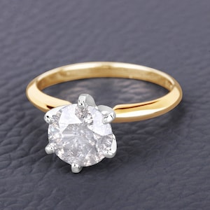 Gold Diamond Ring, Dual Tone White Diamond Ring, White Diamond Bridal Ring, White Diamond 14K Gold Ring, Engagement Ring, Ring for Wedding