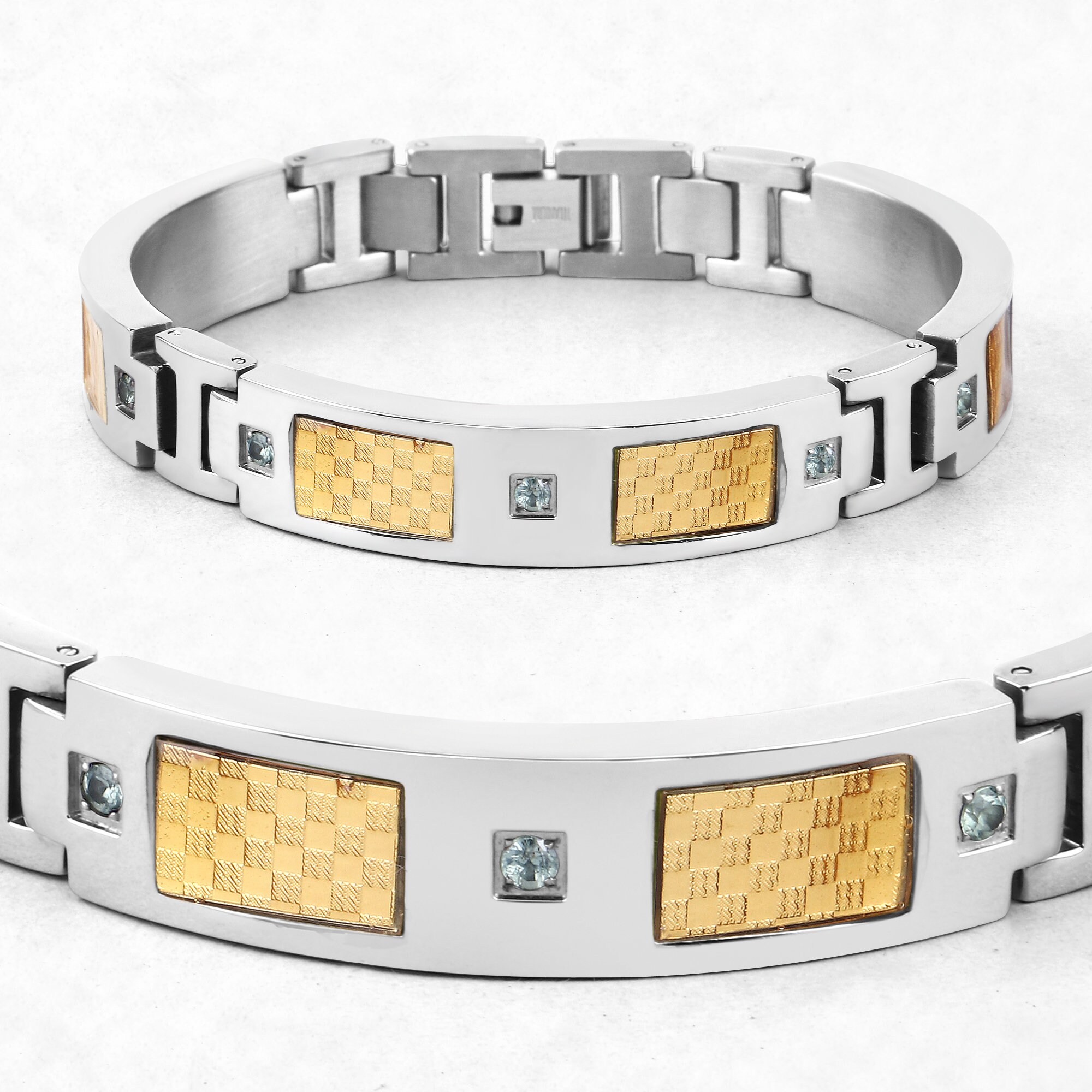 Titanium Men's Bracelet Mens Titanium Bracelet with Gold Etsy