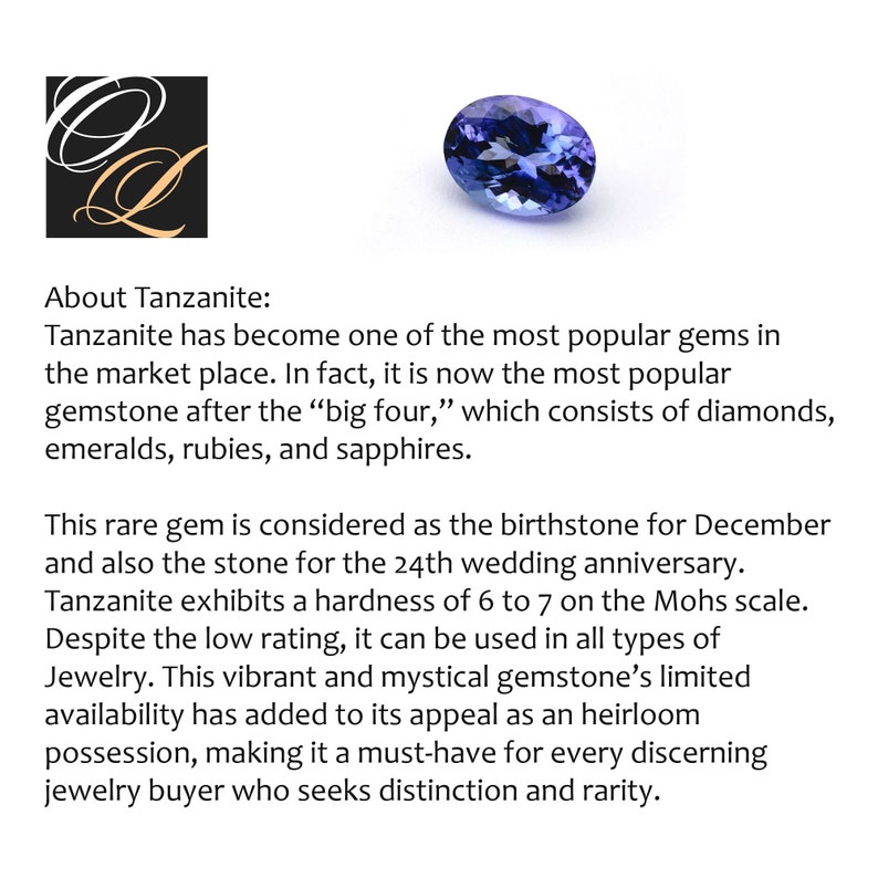 Natural Tanzanite Silver Cocktail Ring in .925 Sterling Silver Tanzanite Ring Silver Tanzanite Ring December Birthstone Ring
