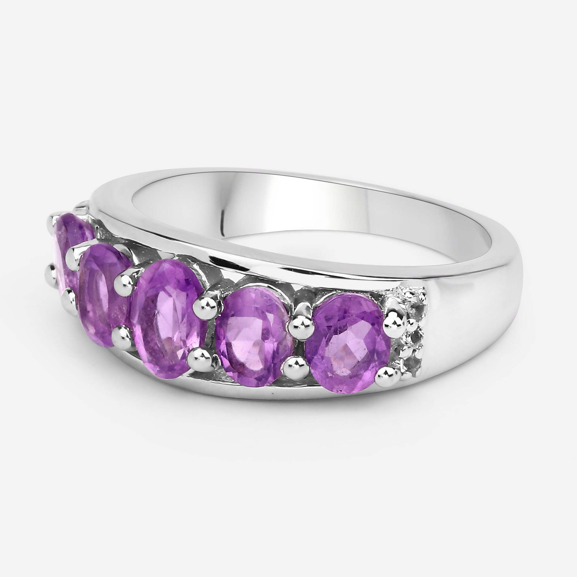 All February Birthstones Linjer February Birthstone Ring 14K Gold Ombre Amethyst, 14K Yellow Gold Gold Ring main image 2
