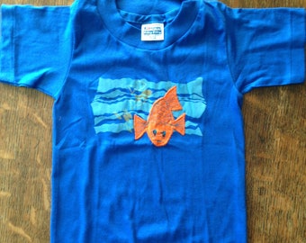 Vintage TODDLER T SHIRT Royal Blue Size 2-4 and 6-8 Brand New