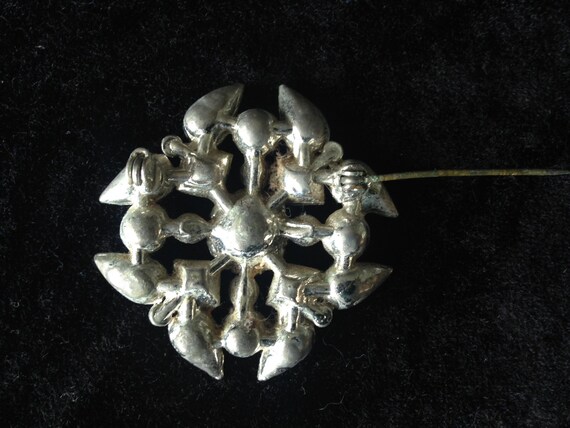 Vintage BROOCH CLEAR RHINESTONE 40's - image 4