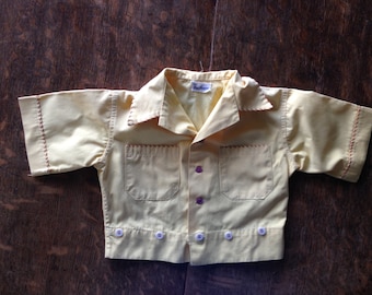 Vintage SHIRT INFANT TODDLER Shirt Jim Penney Yellow 50's