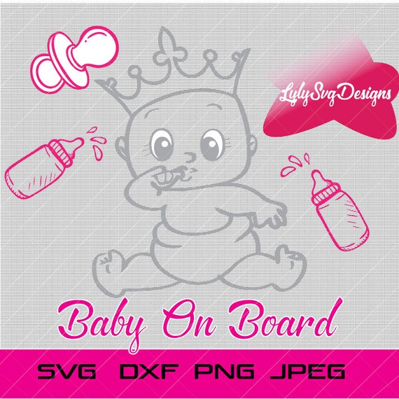 Download Baby On Board Svg Fileprincessprincecar Decalswall Etsy