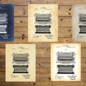 Patent Print, Vintage Typewriter, Vintage Art Print, Typewriter Print, Antique Typewriter, Type Writing Machine Art - Instant Download