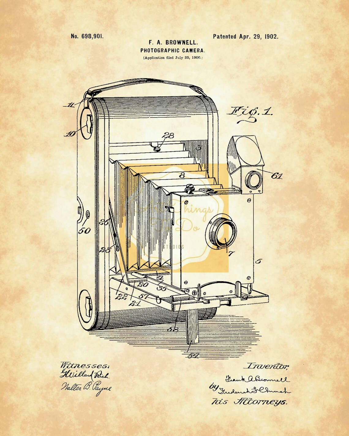 Folding Camera Patent Eastman Kodak Camera Kodak Patent Etsy UK