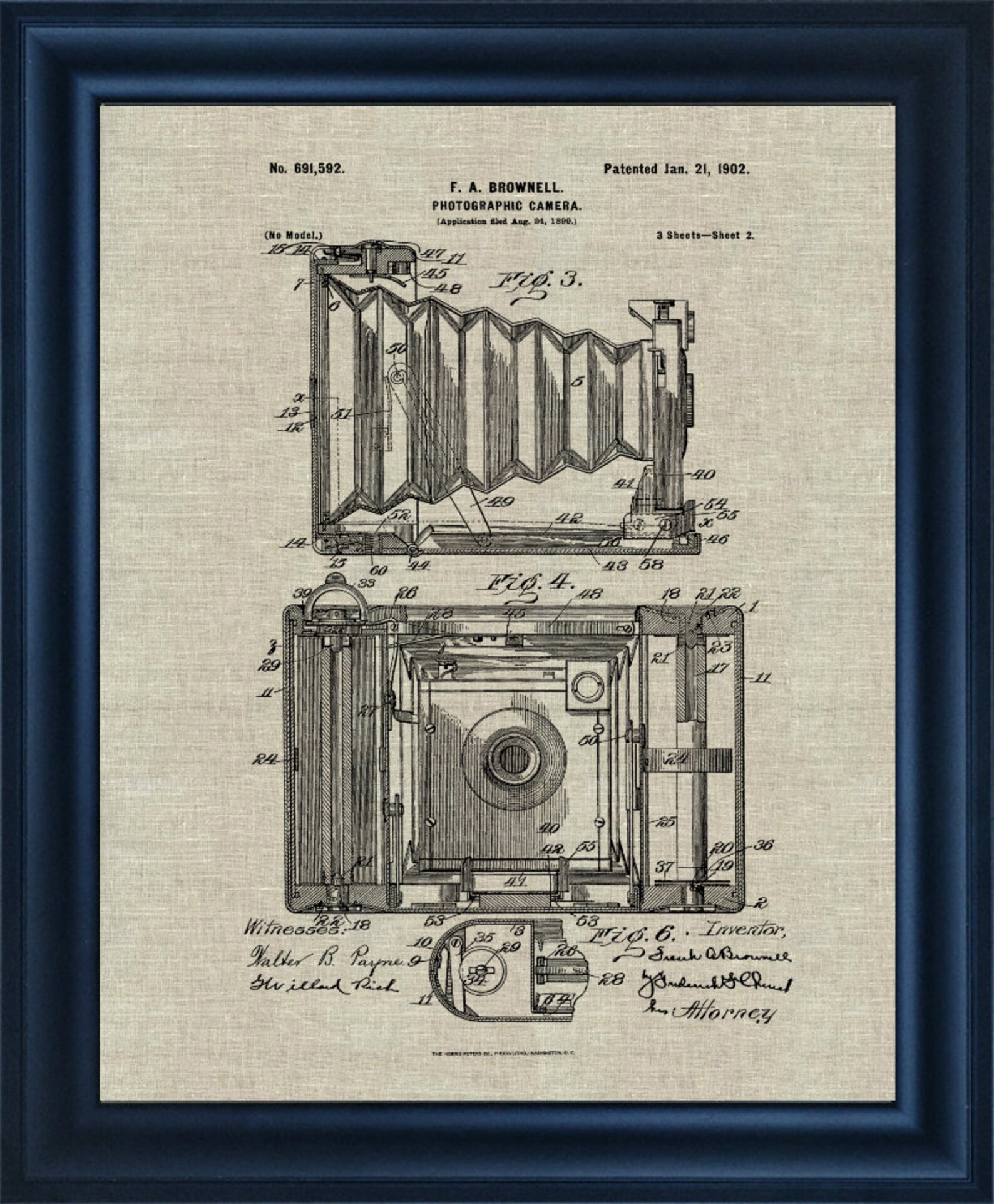 Folding Camera Patent. Eastman Kodak Patent. Vintage Camera Patent Art. Patent Art. Vintage