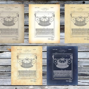 Typewriter Patent Print, Antique Typewriter, Typewriter Decor, Office Gift Idea, Office Printable Art, Vintage Typewriter, Instant Download