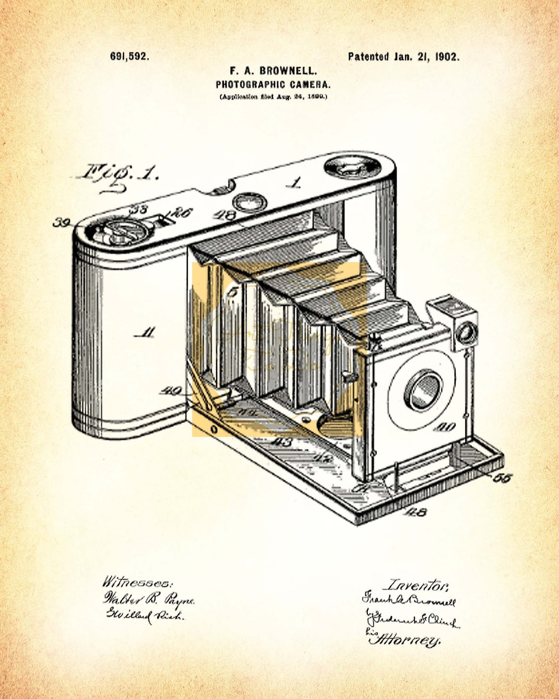 Folding Camera Patent Eastman Kodak Patent Kodak Camera Etsy