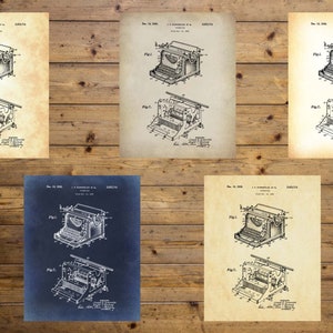 Patent Print, Vintage Typewriter, Vintage Art Print, Antique Typewriter, Typewriter Print, Office Printable Art - Instant Download