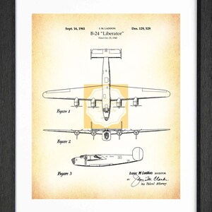 WW II Bomber, World War II Aircraft, Patent Print, Patent Art, Bomber Pilot Gift, Airplane Design, Military Decor, Airplane Blueprint