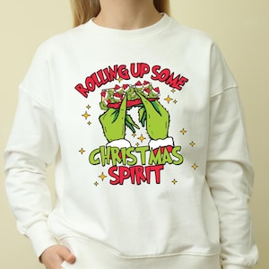 Rolling Up Some Christmas Spirit PNG | Funny Christmas Weed | Holiday Smoker Design | Digital Download Clipart