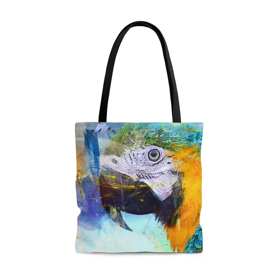 Blue and Gold Macaw Art Print Tote Bag Macaw Parrot Purse - Etsy