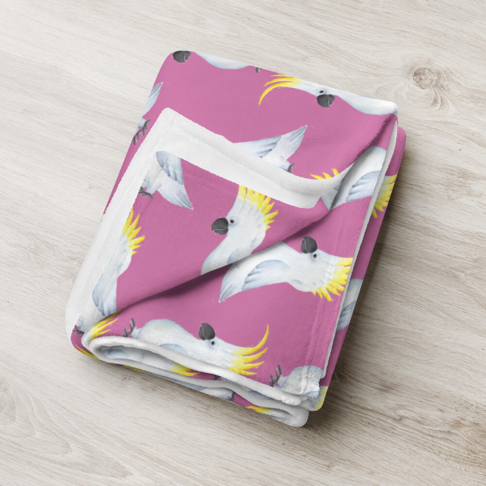 Cockatoo Fleece Throw Blanket. Sulphurcrested Cockatoo Print Etsy UK