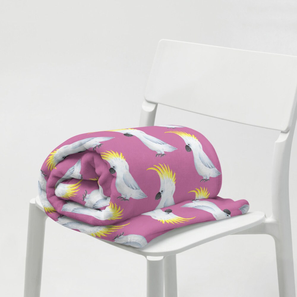 Cockatoo Fleece Throw Blanket. Sulphurcrested Cockatoo Print Etsy UK