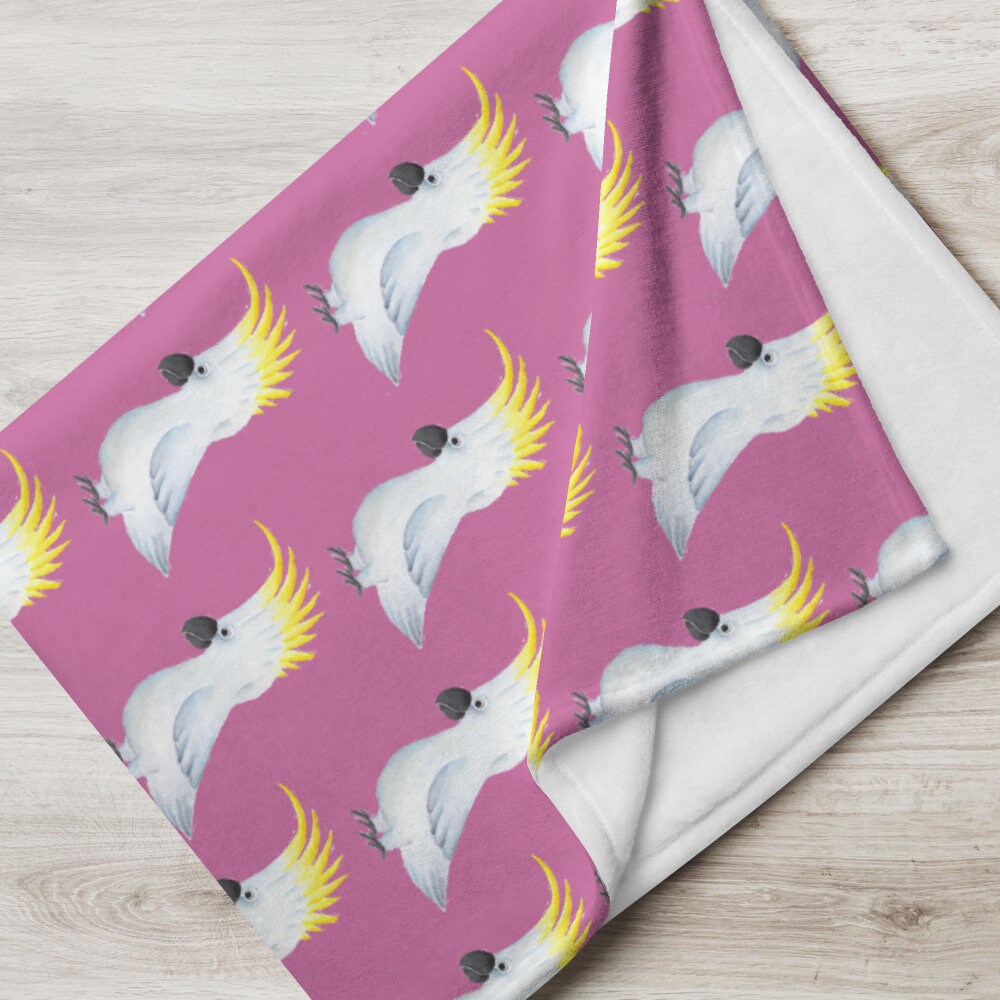 Cockatoo Fleece Throw Blanket. Sulphurcrested Cockatoo Print Etsy UK