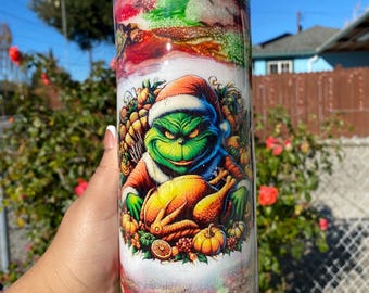 Grinch Thanksgiving Edelstahl 30 Unzen Skinny Becher