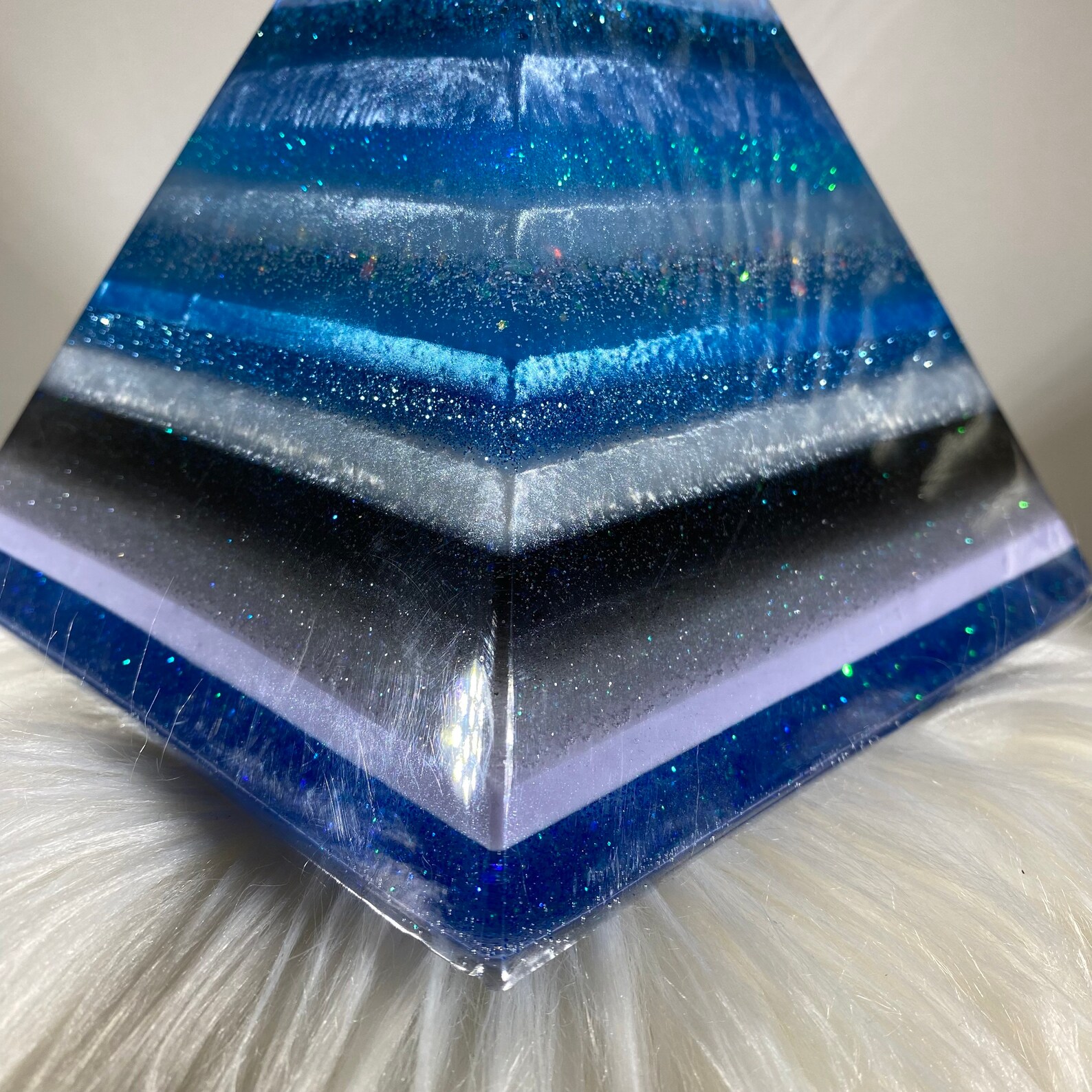 Owyhee Blue Opal Stone Pyramid Home Decor Resin Pyramid Etsy
