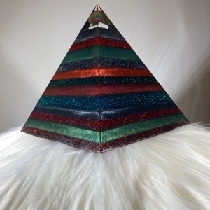 Bloodstone Pyramid, Home Decor, Resin Pyramid