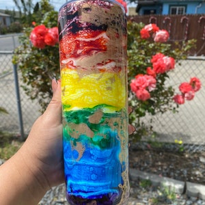 Regenbogen-Tintenbecher aus Edelstahl mit Alkoholtinte