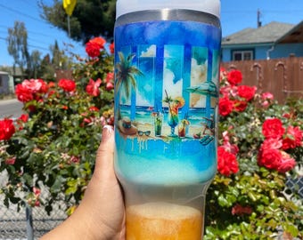 Vaso Life is a Beach de 40 oz con asa