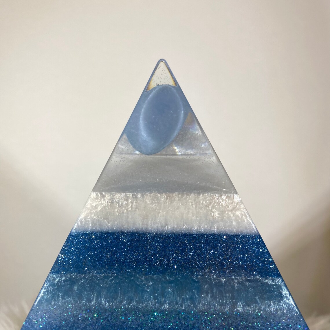 Angelite Stone, Resin Pyramid, Home Decor - Etsy