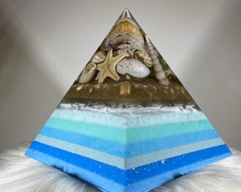 Beach Pyramid with Seashells and Sand