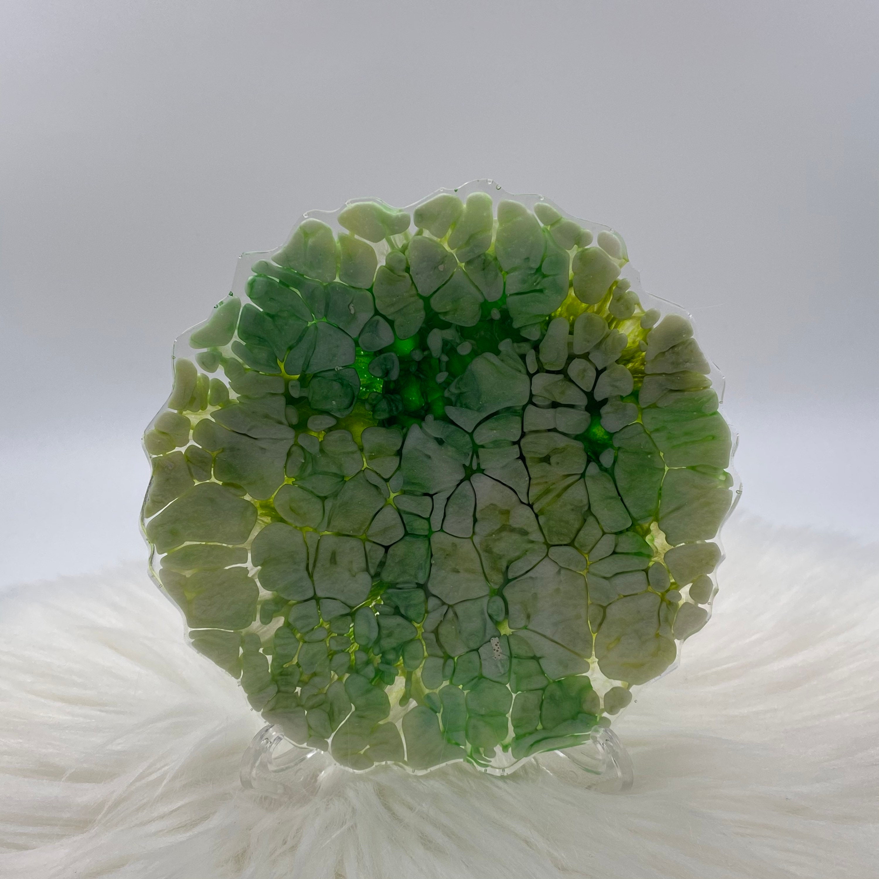 Set of 4 Green Geode Coasters Home Decor Coaster set Etsy