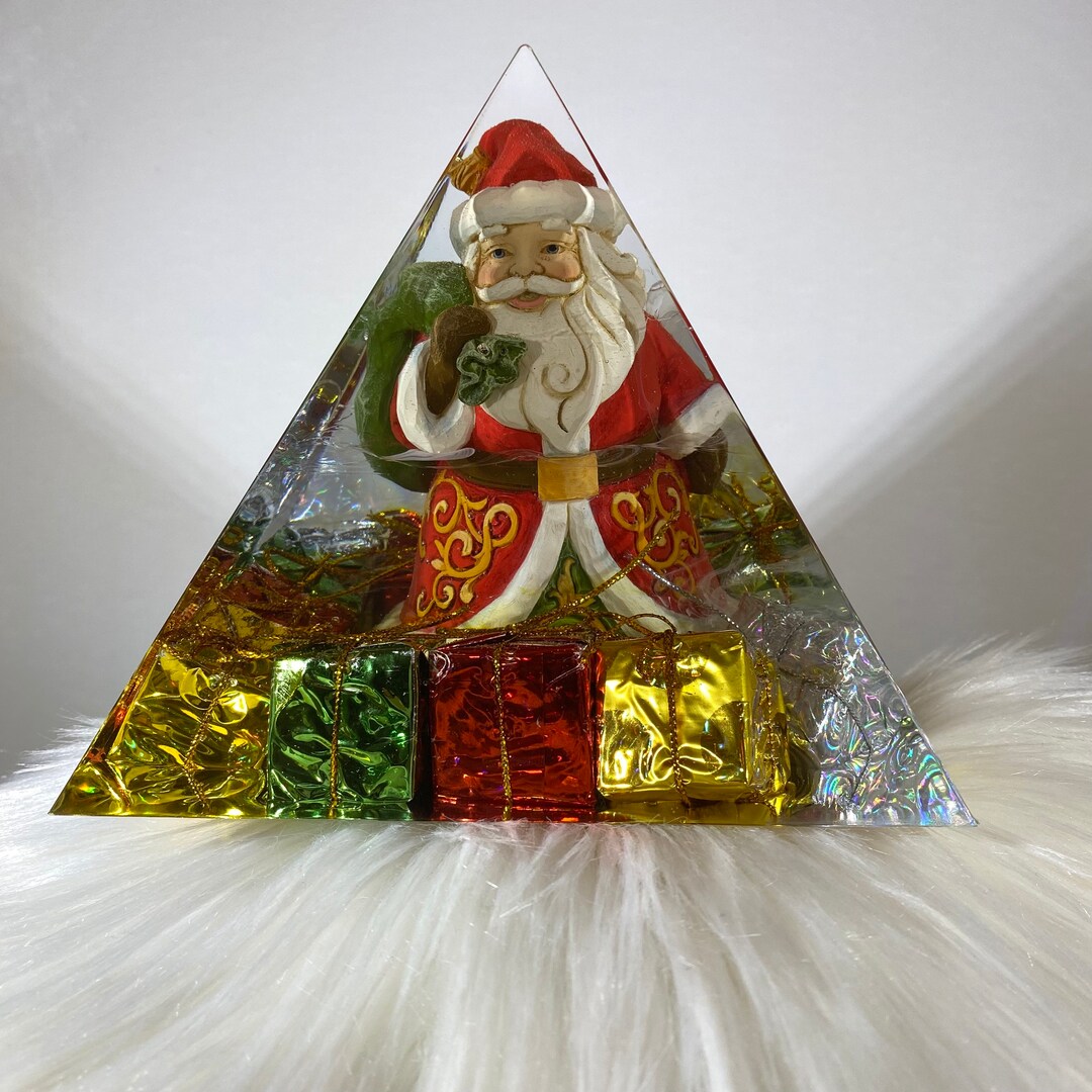 Santa Pyramid, Christmas Decorations, Resin Pyramid - Etsy