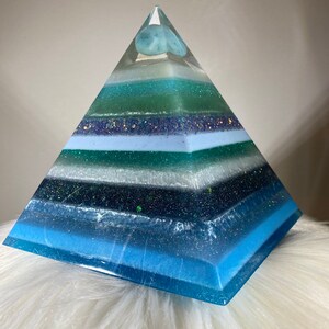 Blue Aragonite Pyramid, Home Decor, Resin Pyramid - Etsy