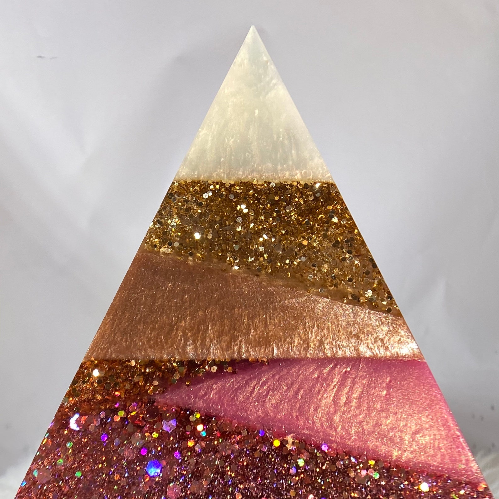 Multicolored Geometric Pyramid Resin Art Pyramid Mas Table Etsy
