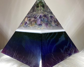 Fluorite Dolphin Resin Pyramid: Beach Decor, Seashells & Stones