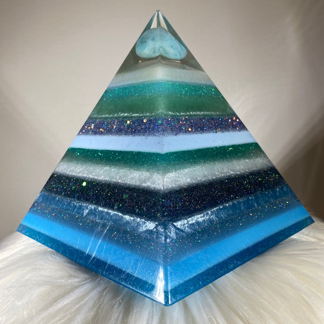 Blue Aragonite Pyramid, Home Decor, Resin Pyramid - Etsy