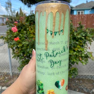St. Patrick’s Day Words Stainless Steel 30oz Skinny Tumbler